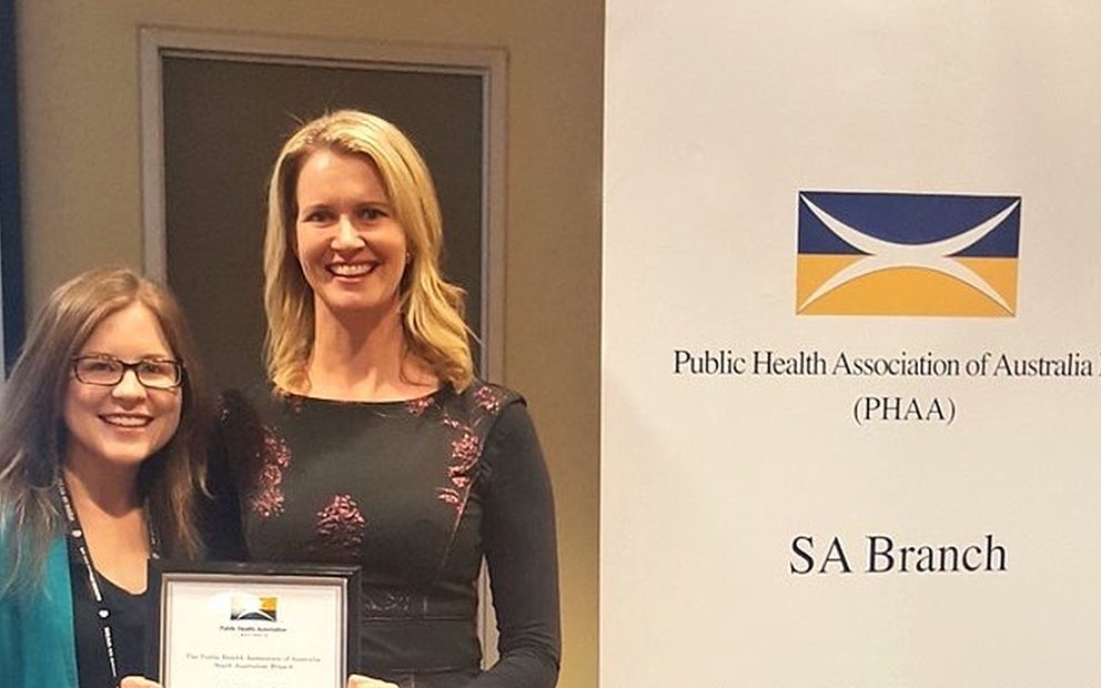 SAHMRI researcher recognised for excellence by the Public Health Association of Australia